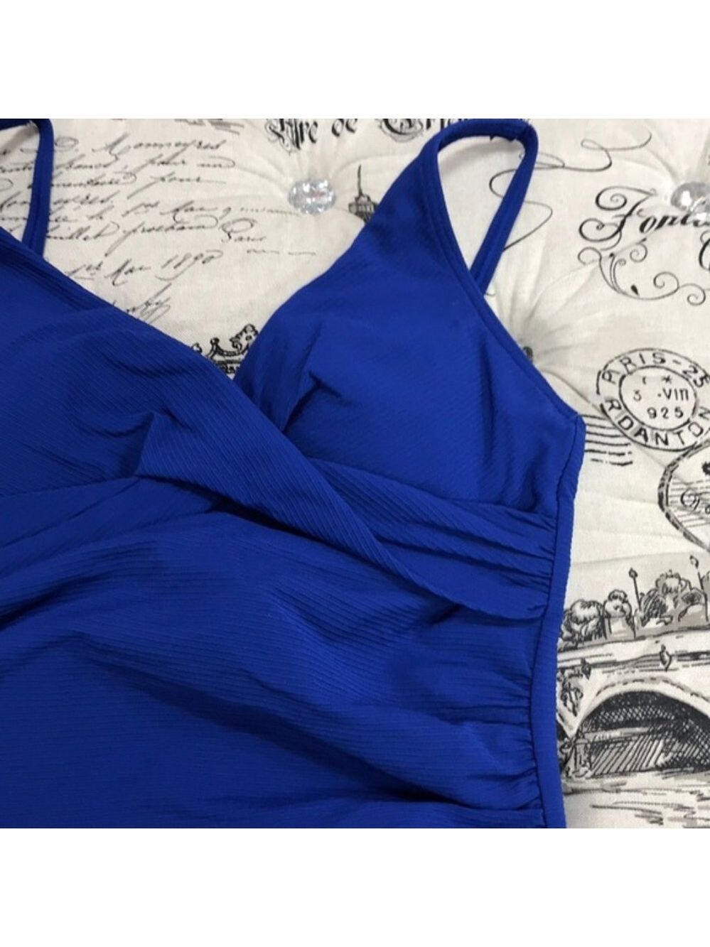 Sea Level Riviera Ribbed One Piece Swim Ocean Blue - Picture 7 of 9